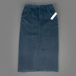 Venus Black Denim Slit Skirt Womens Size 4 NWT